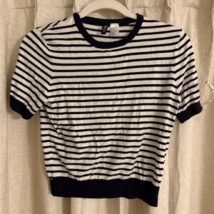Navy and White Striped Tee